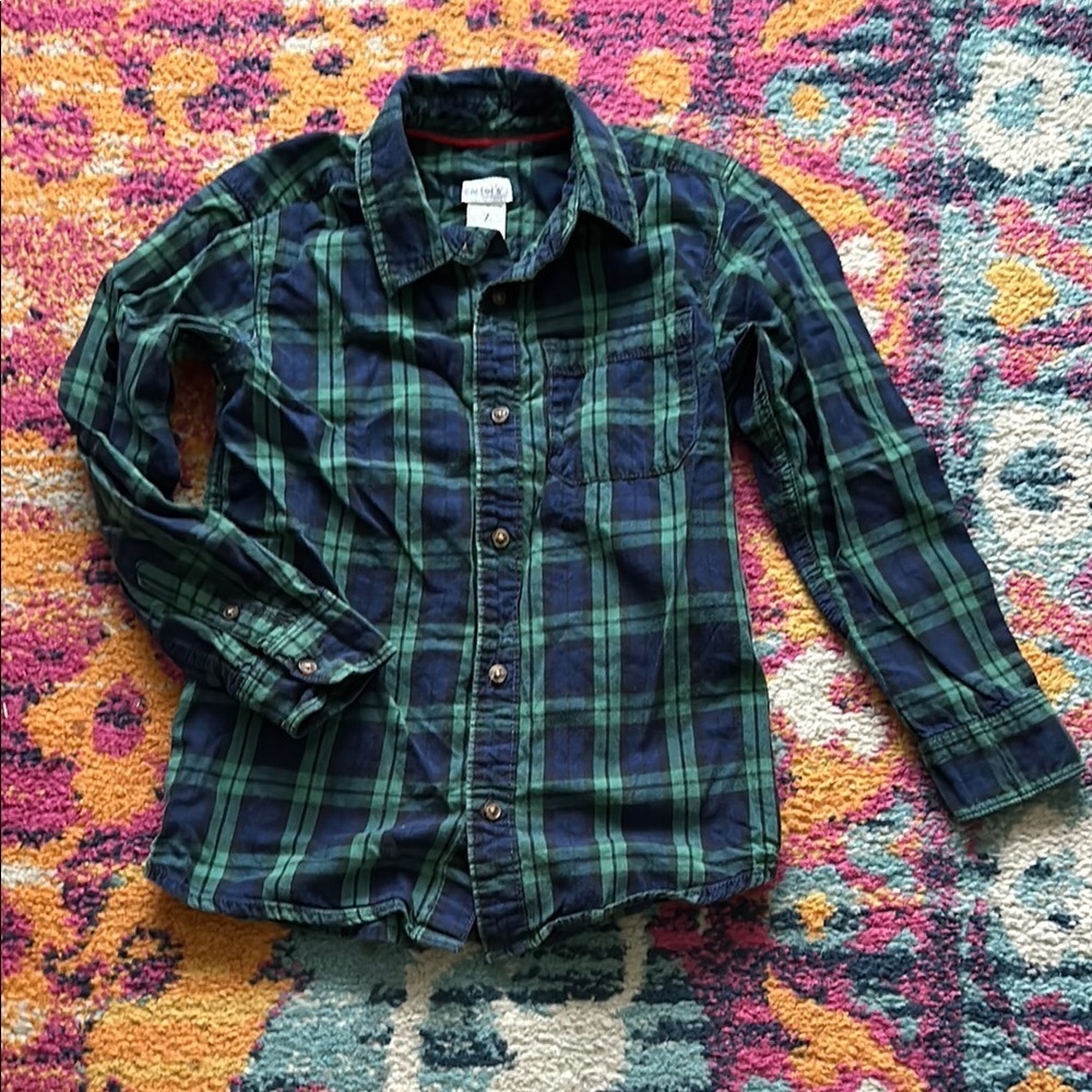 Carter's Green and Blue Plaid Shirt